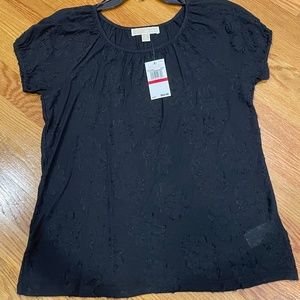 NWT Michael Kors Womens Short Sleeve Black Shirt XS